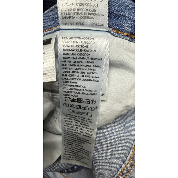 Levis Baggy Dad Jeans Womens 29x30 Blue Denim Relaxed Straight Leg Loose Casual - Picture 9 of 12